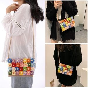 Handwoven Crossbody Retro Crochet Flower Purse—New w/o tags